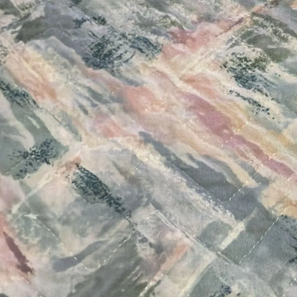 Vintage 2 Quilted Fabric Octagonal Placemats Abstract pastel Multicolor
